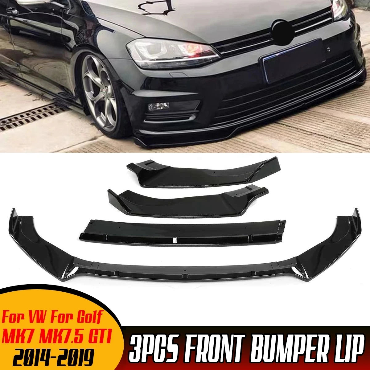 Spoiler/Lip delantero Golf MK7 MK7.5 GTI R GTD 2014-2019