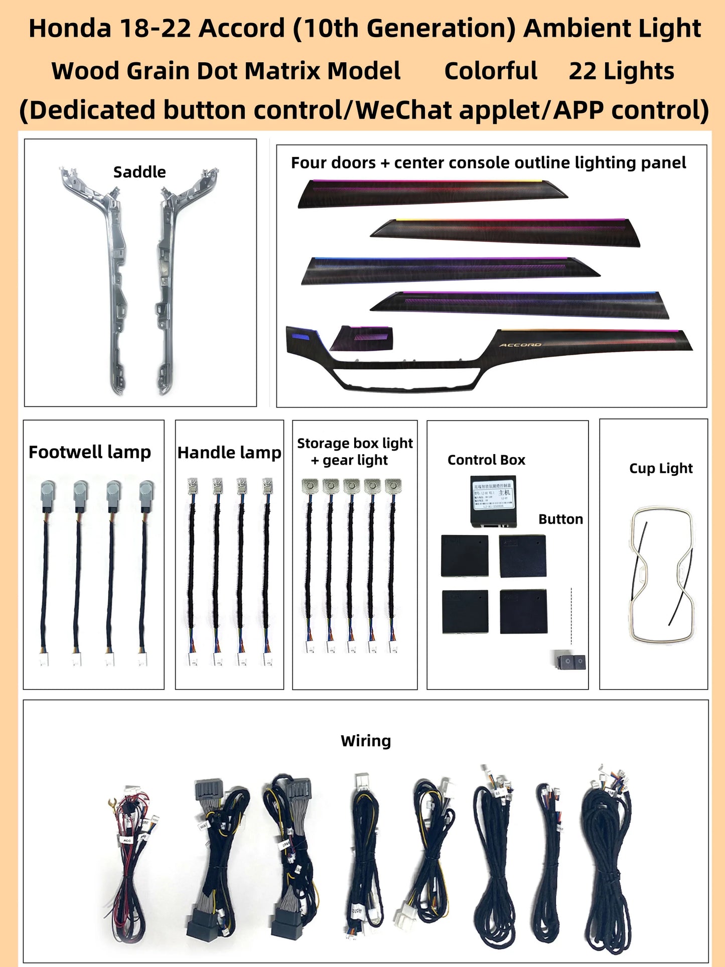 Luces Ambientales Honda Accord 10ª Gen 2018-2022