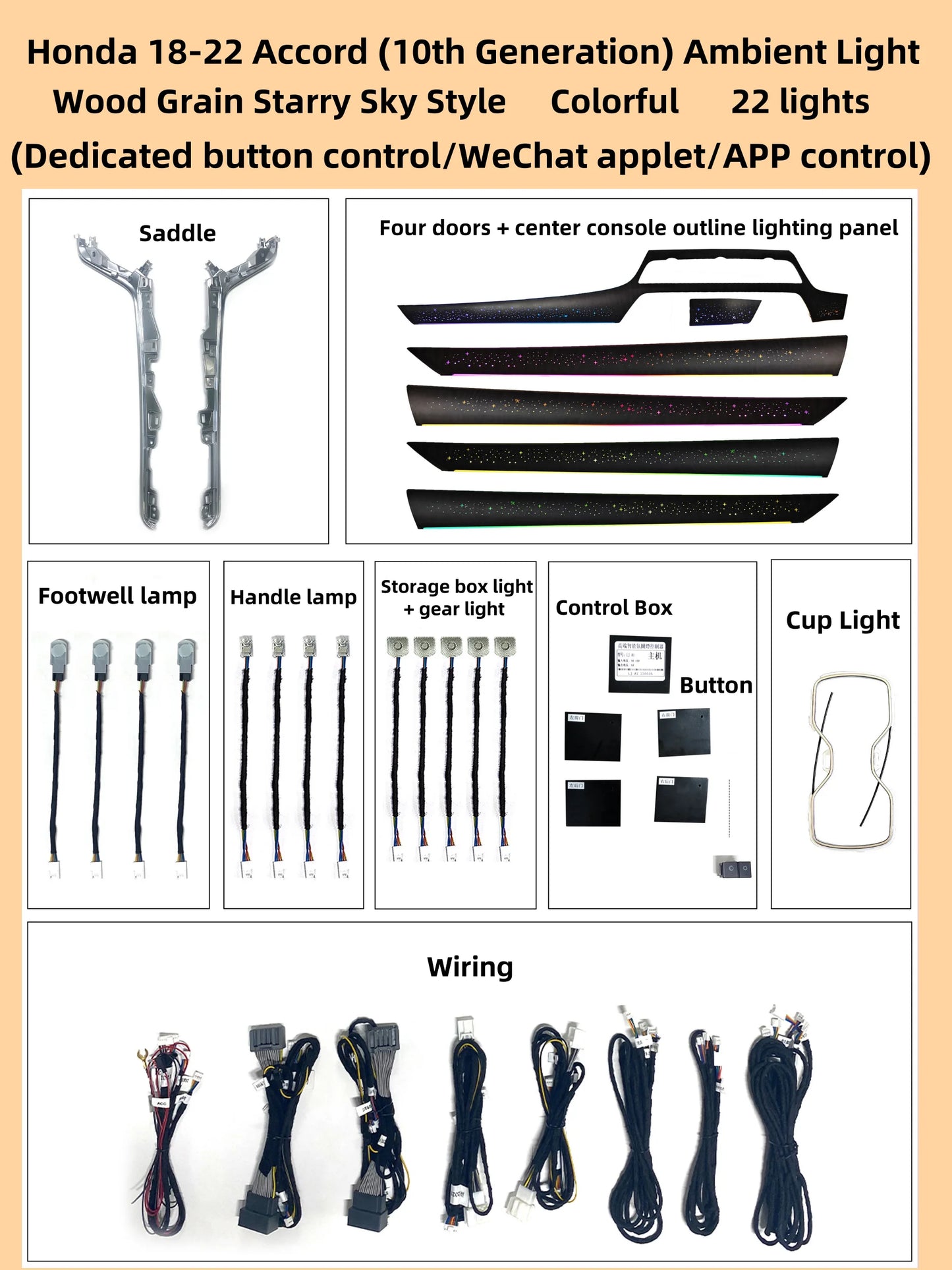 Luces Ambientales Honda Accord 10ª Gen 2018-2022
